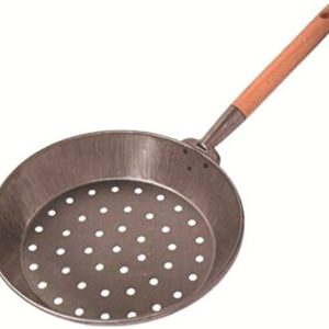 Padella castagne in ferro con manico legno  cm.27