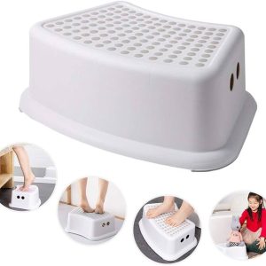 Sgabello poggiapiedi antiscivolo 36x25c13h. bianco