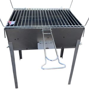 BARBECUE FORNACELLA GRIGLIA A LEGNA RADICOLA ACCIAIO PIEDI ESTRAIBILI 40×30 cm