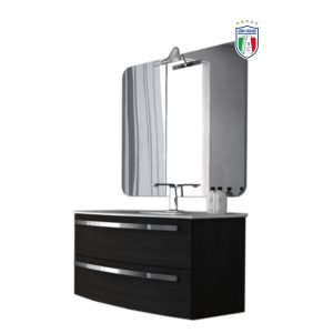 Mobile Arredo bagno BOND02 Nero 100x50xh55 cm+specchiera h90