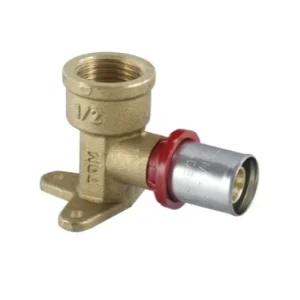 Gomito F con staffa 16 x 1/2 Multistrato a Pressare