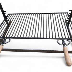 GRIGLIA PER BARBECUE IN FERRO GRATICOLA PESANTE 70X45 CM REGOLABILE IN ALTEZZA