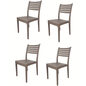 KIT 4 SEDIE POLIPROPILENE BAR RISTORANTE SEDIA INTERNO ESTERNO GIARDINO TORT OL