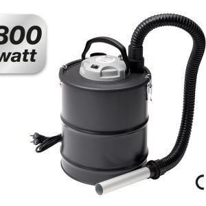 Yamato CINDEX-Aspiracenere Elettrico da 1200W. Serbatoio in Acciaio da 15L. Peso 3kg. Tubo di aspirazione Flessibile in Metallo Rivestito in plastica, 0, Nero, 1200 W, 15 Litri [Classe di efficienza energetica A]