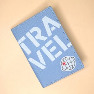 Porta Passaporto in Ecopelle con scritta Travel