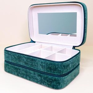 Porta gioie a due scomparti verde