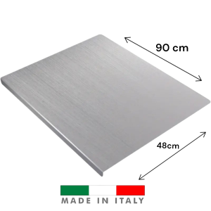 SPIANATOIA TAGLIERE ACCIAIO INOX 304 90x48cm PER IMPASTARE + TAPPETO ANTISCIVOLO