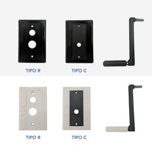 Arganello fune tipo C / R tapparelle placca maniglia manovella