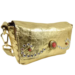 Borsina in Pelle Oro Miki Corallo