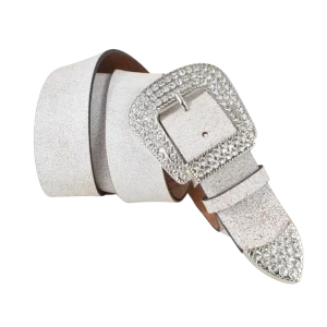 Cintura country con strass Blanco