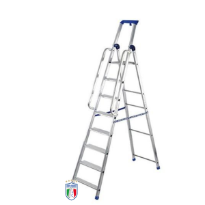 Scala professionale doppia con maniglioni 8-10-12 gradini