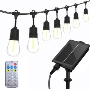 CATENE CATENA LUMINOSA CON PANNELLO SOLARE 10 MT 12 LAMPADINE DA ESTERNO