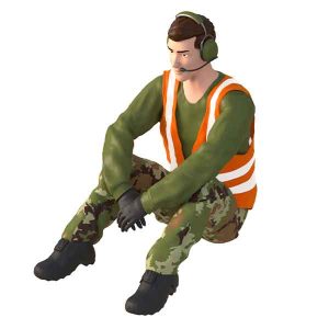 Operatore di Terra Seduto in Resina Scala 1:72 48 32