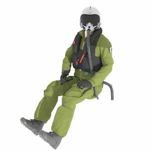 Pilota Militare Anni 90 AMI Seduto Girato Resina