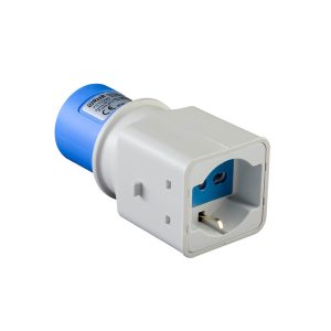 Adattatore spina 2p + T 16A CEE + 1 presa 2p + t 10/16A schuko