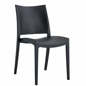 SEDIA POLIPROPILENE CUCINA BAR RISTORANTE GIARDINO INTERNO ESTERNO NERO 580FLAT