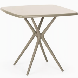 TAVOLO QUADRATO DA INTERNO ESTERNO GIARDINO POLIPROPILENE 70x70x74h TORTORA 658v