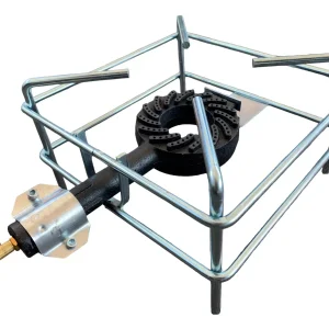 FORNELLONE A GAS CUCINA FORNELLO ACCIAIO CROMATO PER CAMPEGGIO GIARDINO 30×30 cm