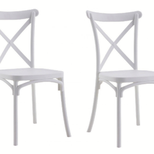 KIT 2 SEDIE POLIPROPILENE CUCINA BAR RISTORANTE SEDIA INTERNO ESTERNO BIANCO 412