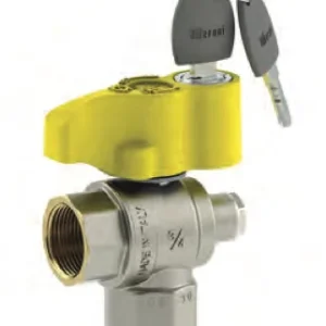 Valvola a sfera per gas da 1″ con presa di pressione e serratura a squadra – FIV