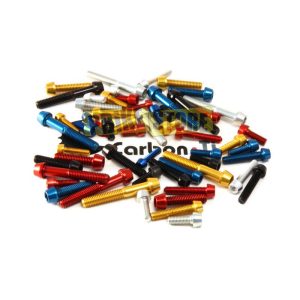 Carbon-Ti viti M6 in Ergal AL7075 alleggerite a testa conica